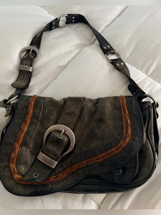 Dior Handbags - Dior Vintage Distressed Gaucho Saddle Bag